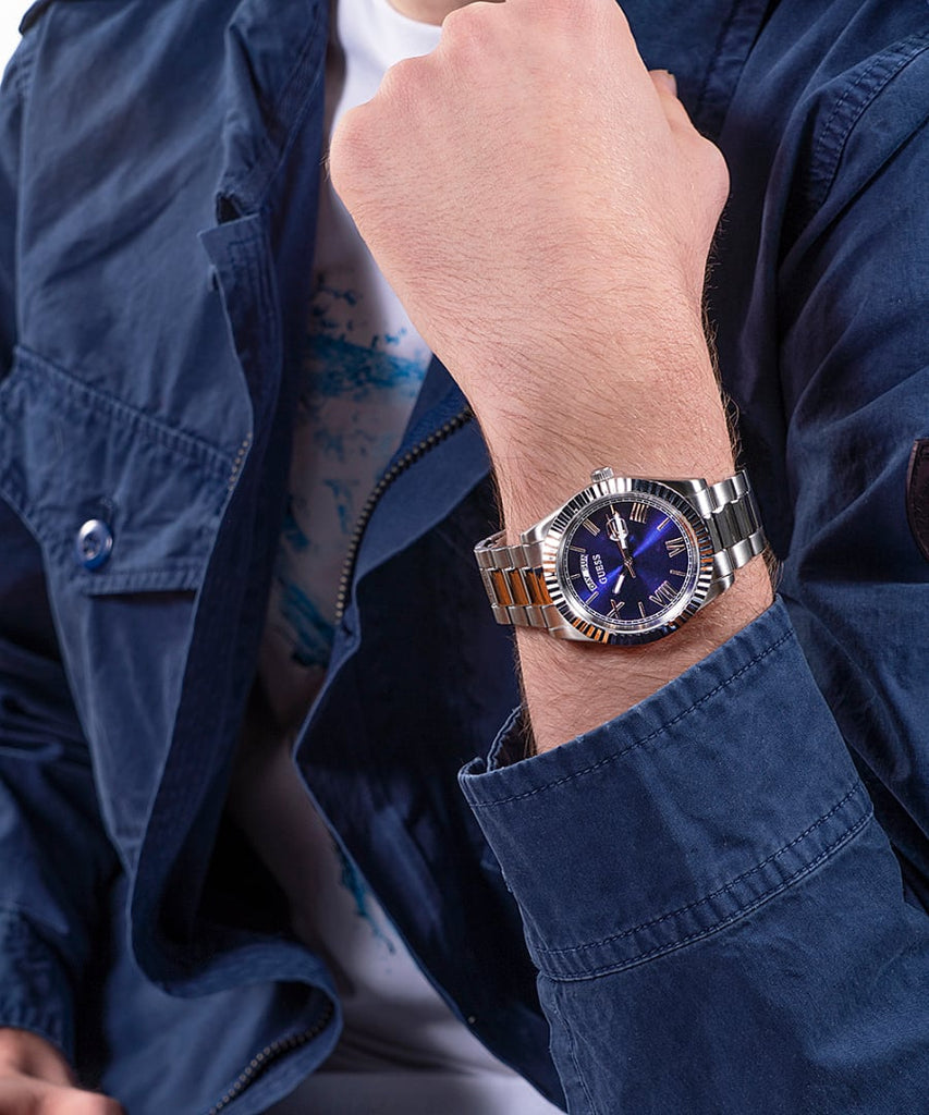 Guess Connoisseur Blue Dial Silver Steel Strap Watch for Men - GW0265G7 Buy Now By Guess