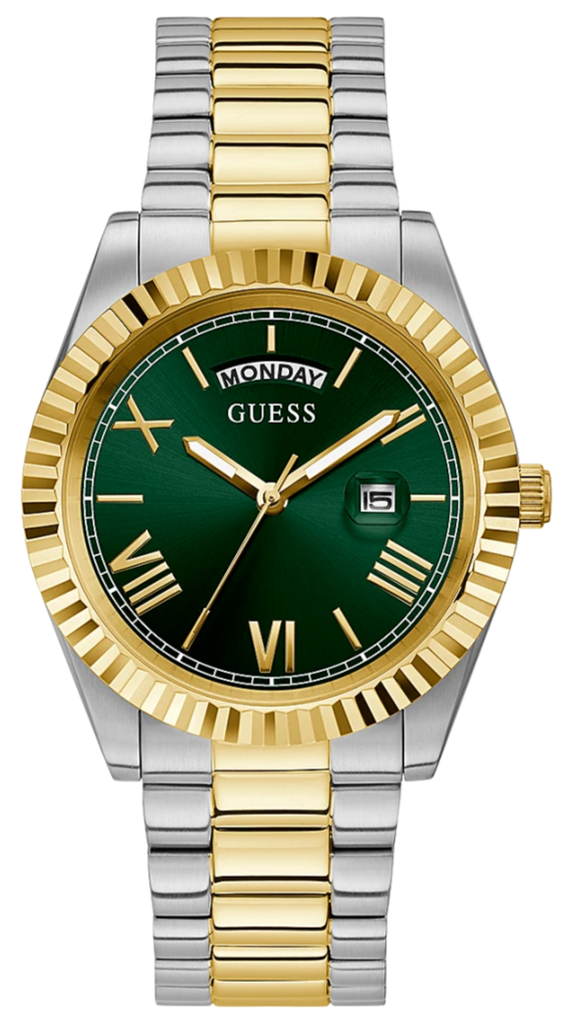 Guess Connoisseur Green Dial Two Tone Steel Strap Watch for Men - GW0265G8 Buy Now By Guess