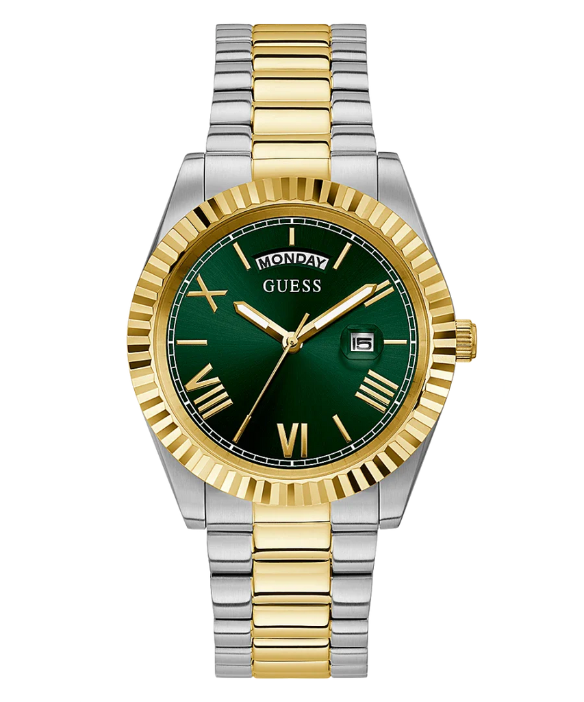 Guess Connoisseur Green Dial Two Tone Steel Strap Watch for Men - GW0265G8 Buy Now By Guess
