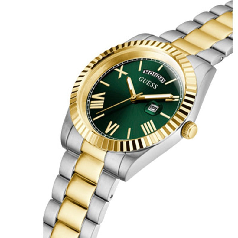 Guess Connoisseur Green Dial Two Tone Steel Strap Watch for Men - GW0265G8 Buy Now By Guess