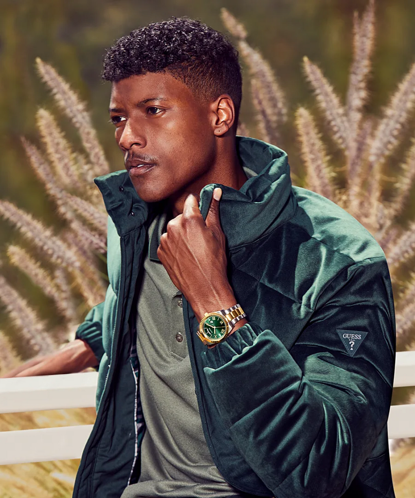 Guess Connoisseur Green Dial Two Tone Steel Strap Watch for Men - GW0265G8 Buy Now By Guess