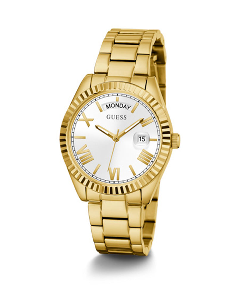 Guess Luna White Dial Gold Steel Strap Watch for Women - GW0308L2 Buy Now By Guess