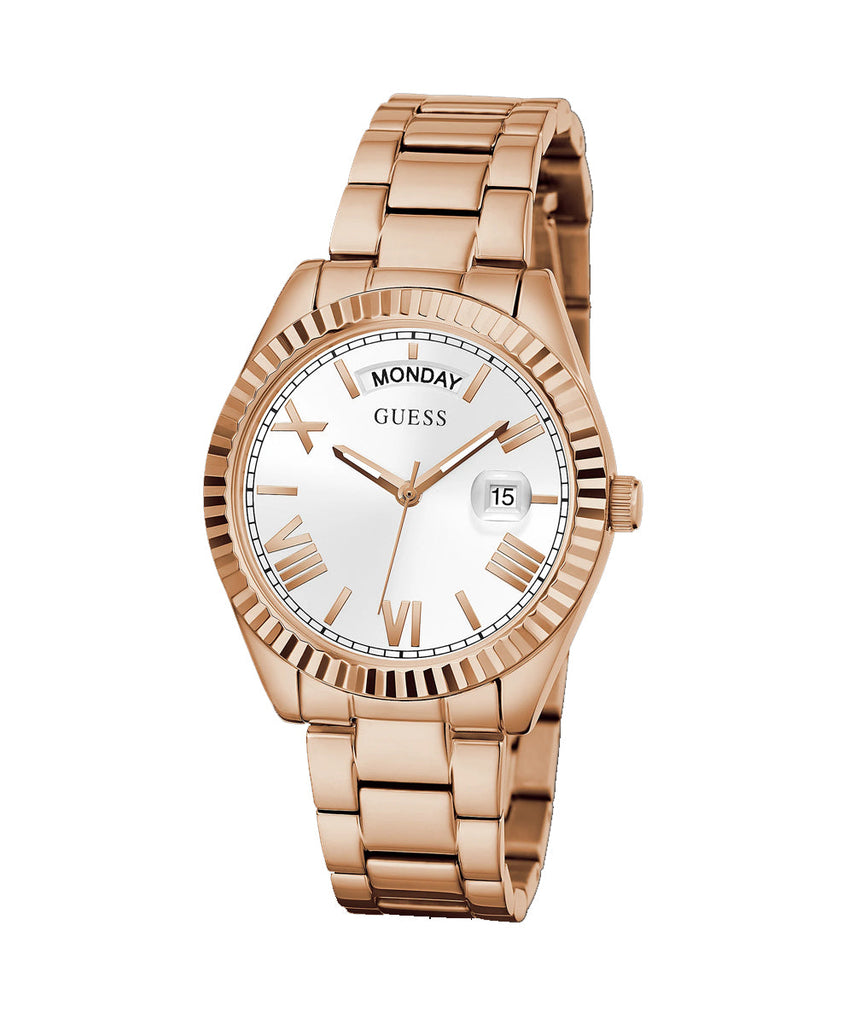 Guess Luna White Dial Rose Gold Steel Strap Watch for Women - GW0308L3 Buy Now By Guess