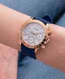 Guess Eclipse White Dial Blue Rubber Strap Watch for Women - GW0315L2 Buy Now By Guess