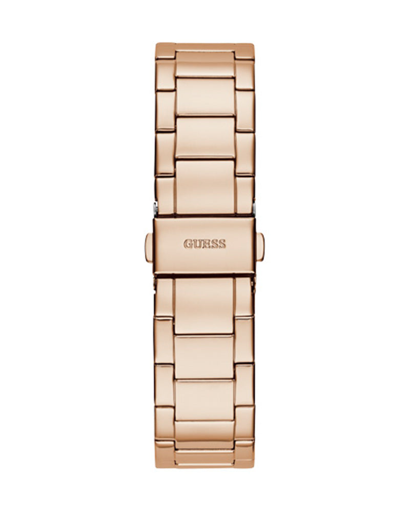 Guess Moonlight Multi Function Diamonds White Dial Rose Gold Steel Strap Watch for Women - GW0320L3 Buy Now By Guess