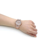 Guess Glitz Multi Function Diamonds Pink Dial Rose Gold Steel Strap Watch for Women - GW0320L6 Buy Now By Guess