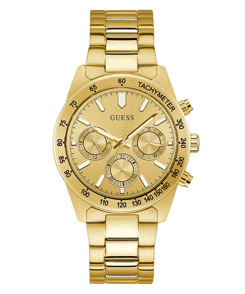 Guess Analog Chronograph Gold Dial Gold Steel Strap Watch for Men - GW0329G3 Buy Now By Guess