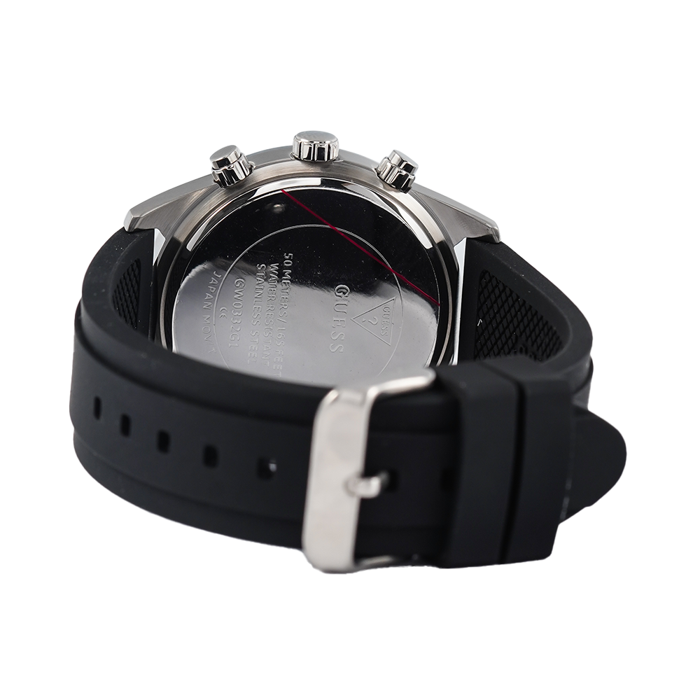 Guess Altitude Chronograph Black Dial Black Rubber Strap Watch for Men - GW0332G1 Buy Now By Guess