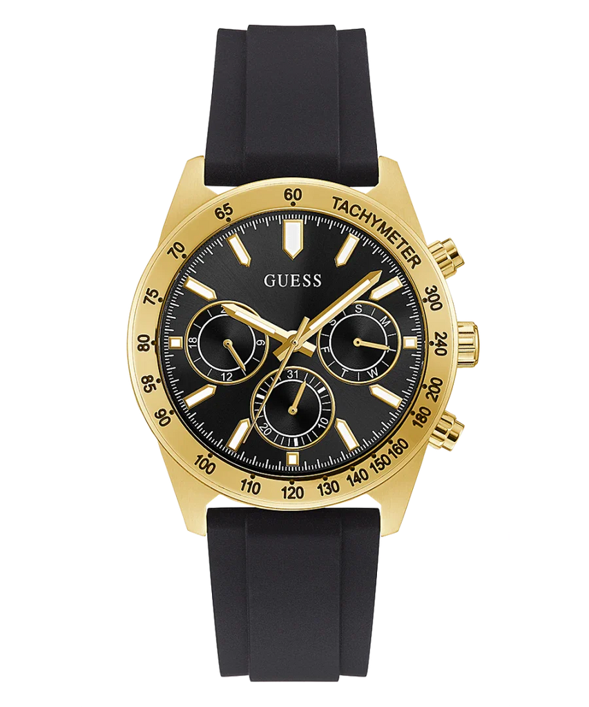 Guess Sport Multifunctional Black Dial Black Rubber Strap Watch for Men - GW0332G2 Buy Now By Guess