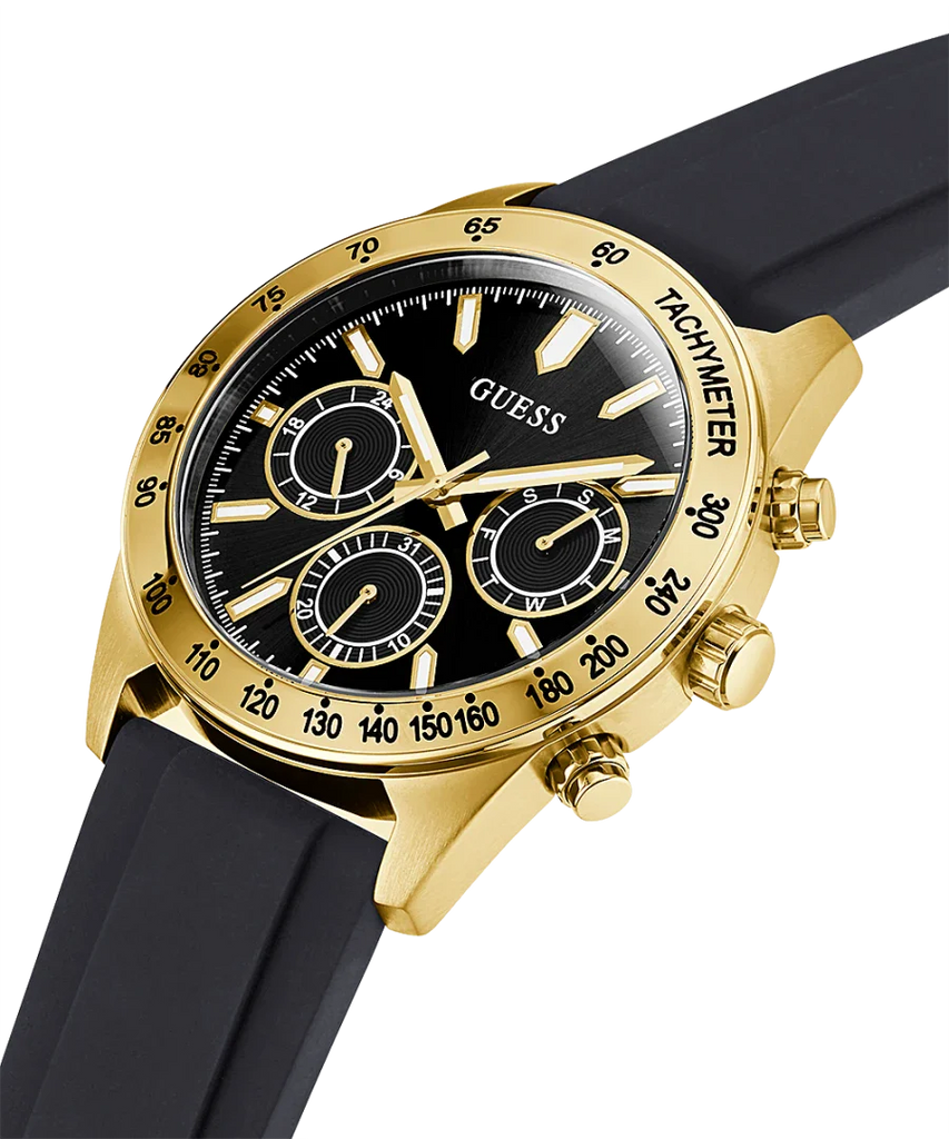 Guess Sport Multifunctional Black Dial Black Rubber Strap Watch for Men - GW0332G2 Buy Now By Guess