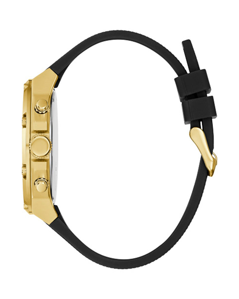 Guess Third Gear Multifunction Black Dial Black Rubber Strap Watch for Men - GW0334G2 Buy Now By Guess