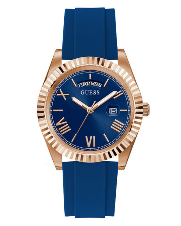 Guess Connoisseur Blue Dial Blue Silicone Strap Watch For Men - GW0335G2 Buy Now By Guess