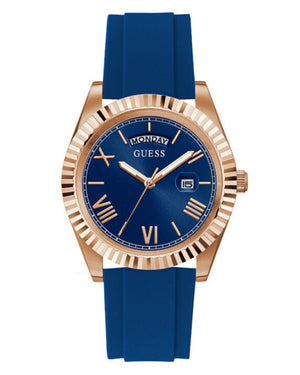 Guess Connoisseur Blue Dial Blue Silicone Strap Watch For Men - GW0335G2 Buy Now By Guess