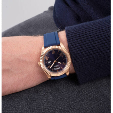Guess Connoisseur Blue Dial Blue Silicone Strap Watch For Men - GW0335G2 Buy Now By Guess