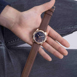 Guess Connoisseur Blue Dial Brown Leather Strap Watch For Men - GW0353G2 Buy Now By Guess