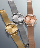 Guess Tapestry Diamonds Rose Gold Dial Rose Gold Mesh Bracelet Watch for Women - GW0354L3 Buy Now By Guess