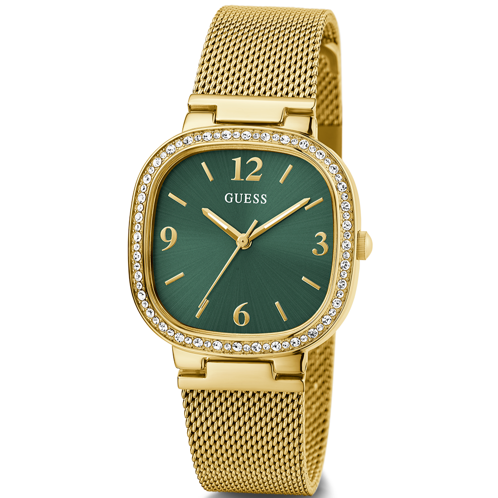 Guess Quartz Green Dial Gold Mesh Strap Watch For Women - GW0354L5 Buy Now By Guess
