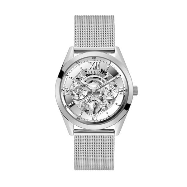 Guess Tailor Multifunction Silver Dial Silver Mesh Bracelet Watch for Men - GW0368G1 Buy Now By Guess