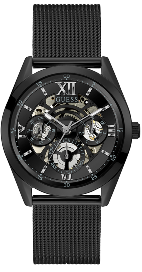 Guess Analog Multifunction Black Dial Black Mesh Bracelet Watch for Men - GW0368G3 Buy Now By Guess