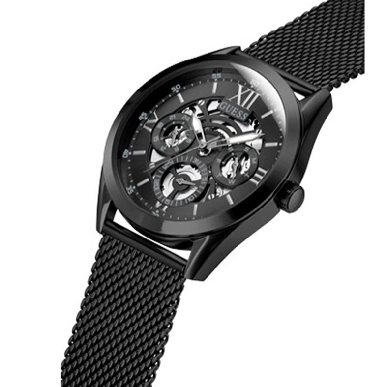 Guess Analog Multifunction Black Dial Black Mesh Bracelet Watch for Men - GW0368G3 Buy Now By Guess