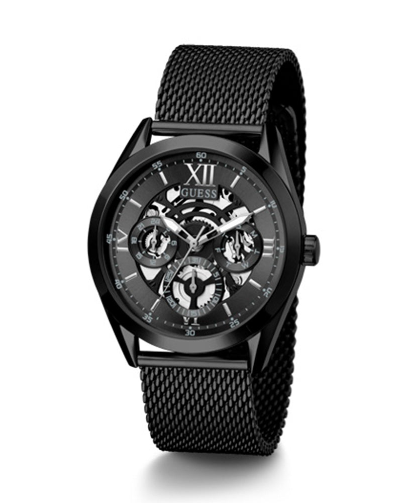Guess Analog Multifunction Black Dial Black Mesh Bracelet Watch for Men - GW0368G3 Buy Now By Guess