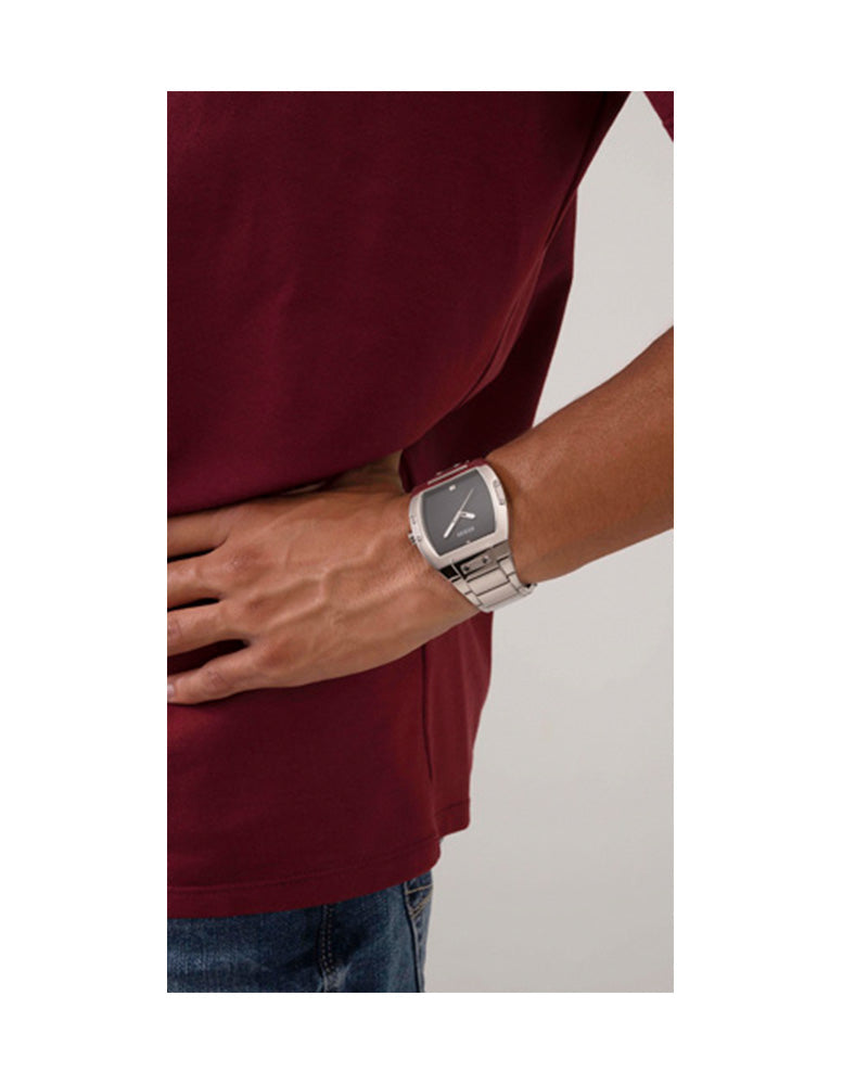 Guess Phoenix Black Dial Silver Steel Strap Watch for Men - GW0387G1 Buy Now By Guess