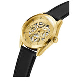 Guess Tailor Gold Dial Black Leather Strap Watch for Men - GW0389G2 Buy Now By Guess