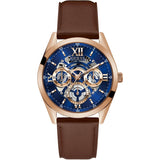 Guess Tailor Analog Blue Dial Brown Leather Strap Watch for Men - GW0389G3 Buy Now By Guess