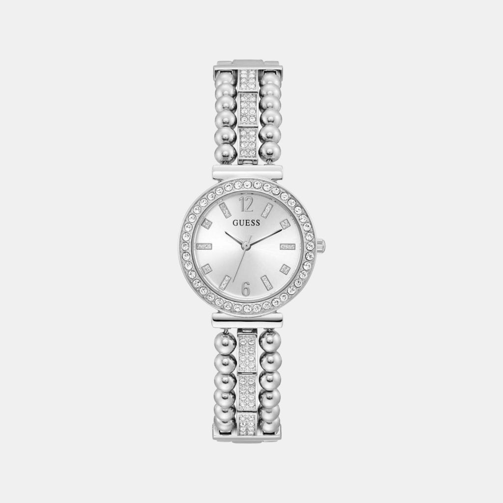 Guess Gala Diamonds Silver Dial Silver Steel Strap Watch for Women - GW0401L1 Buy Now By Guess