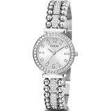 Guess Gala Diamonds Silver Dial Silver Steel Strap Watch for Women - GW0401L1 Buy Now By Guess