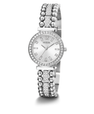 Guess Gala Diamonds Silver Dial Silver Steel Strap Watch for Women - GW0401L1 Buy Now By Guess