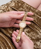 Guess Gala Diamonds Gold Dial Gold Steel Strap Watch for Women - GW0401L2 Buy Now By Guess