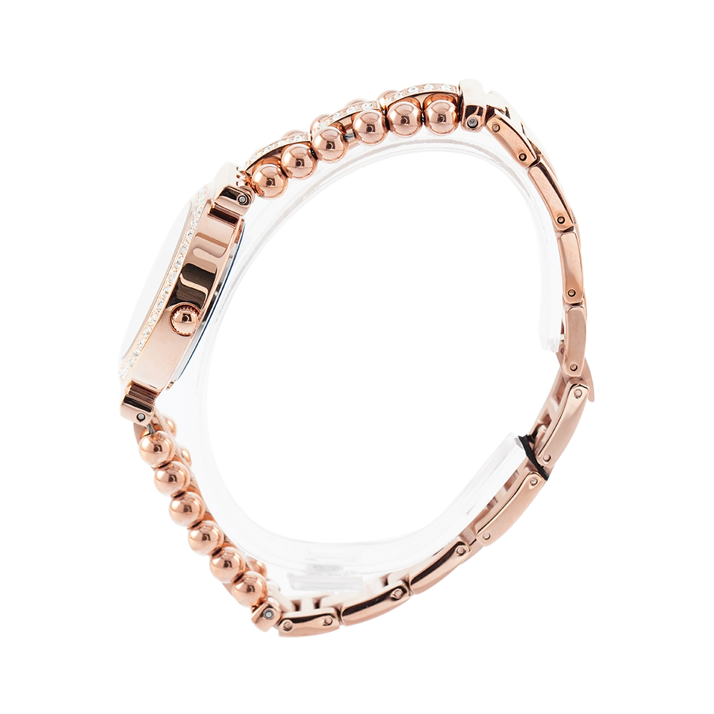 Guess Gala Diamonds Silver Dial Gold Steel Strap Watch for Women - GW0401L3 Buy Now By Guess