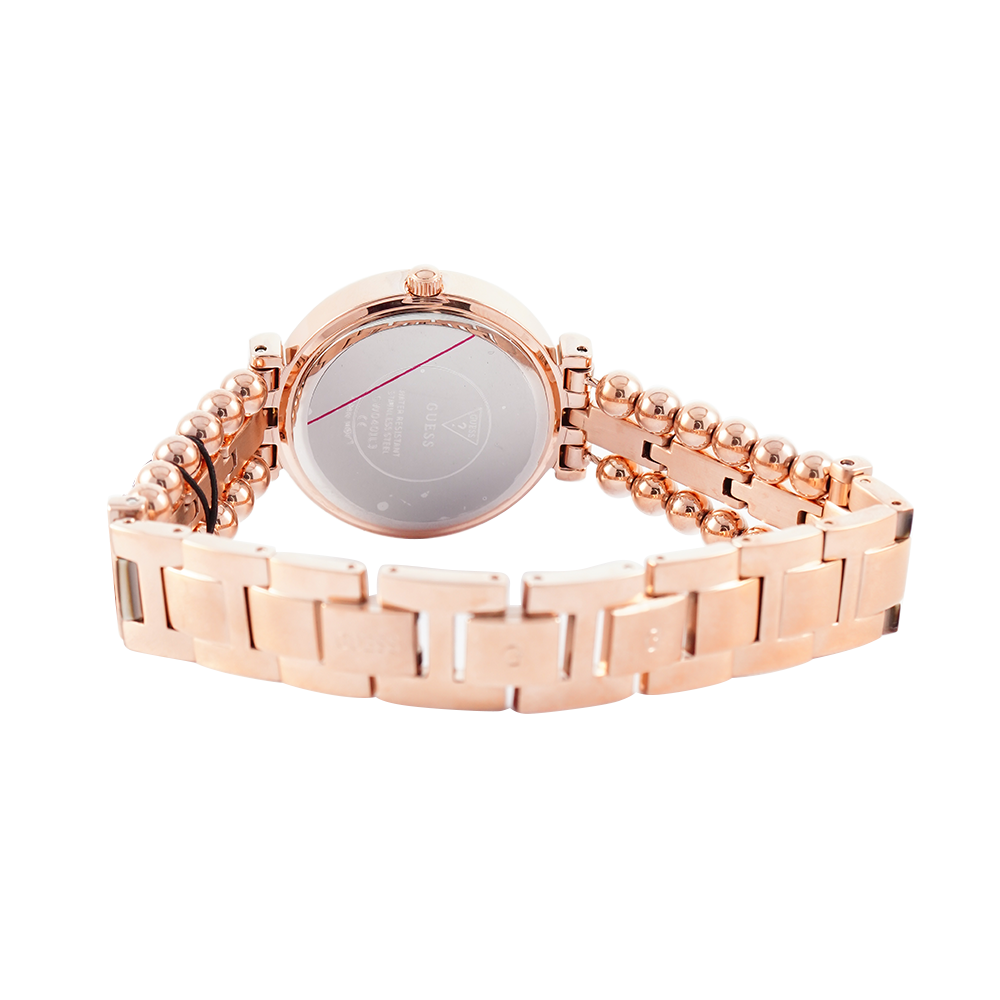 Guess Gala Diamonds Silver Dial Gold Steel Strap Watch for Women - GW0401L3 Buy Now By Guess