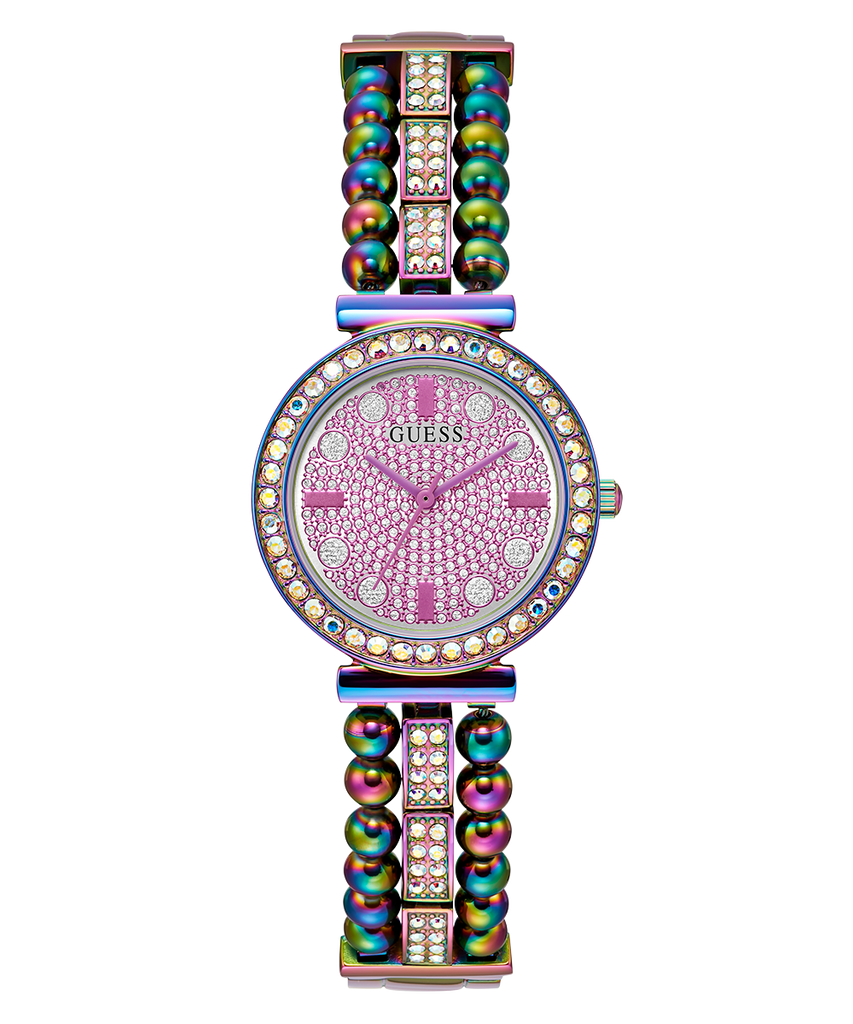 Guess Intricate Iridescent Crystals Purple Dial Purple Steel Strap Watch for Women - GW0401L4 Buy Now By Guess