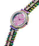 Guess Intricate Iridescent Crystals Purple Dial Purple Steel Strap Watch for Women - GW0401L4 Buy Now By Guess