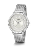 Guess Soiree Diamonds Silver Dial Silver Mesh Bracelet Watch for Women - GW0402L1 Buy Now By Guess