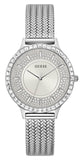Guess Soiree Diamonds Silver Dial Silver Mesh Bracelet Watch for Women - GW0402L1 Buy Now By Guess
