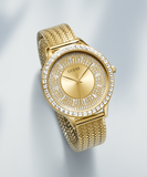 Guess Soiree Diamonds Gold Dial Gold Mesh Bracelet Watch for Women - GW0402L2 Buy Now By Guess
