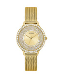 Guess Soiree Diamonds Gold Dial Gold Mesh Bracelet Watch for Women - GW0402L2 Buy Now By Guess