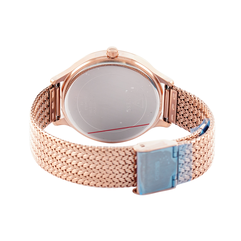 Guess Soiree Diamonds Rose Gold Dial Rose Gold Mesh Bracelet Watch for Women - GW0402L3 Buy Now By Guess
