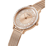 Guess Soiree Diamonds Rose Gold Dial Rose Gold Mesh Bracelet Watch for Women - GW0402L3 Buy Now By Guess