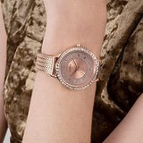 Guess Soiree Diamonds Rose Gold Dial Rose Gold Mesh Bracelet Watch for Women - GW0402L3 Buy Now By Guess