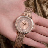 Guess Soiree Diamonds Rose Gold Dial Rose Gold Mesh Bracelet Watch for Women - GW0402L3 Buy Now By Guess
