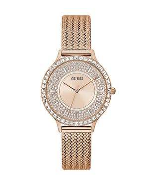 Guess Soiree Diamonds Rose Gold Dial Rose Gold Mesh Bracelet Watch for Women - GW0402L3 Buy Now By Guess
