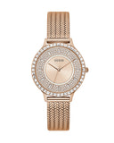 Guess Soiree Diamonds Rose Gold Dial Rose Gold Mesh Bracelet Watch for Women - GW0402L3 Buy Now By Guess