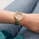 Guess Solstice Diamonds Gold Dial Gold Steel Strap Watch for Women - GW0403L2 Buy Now By Guess