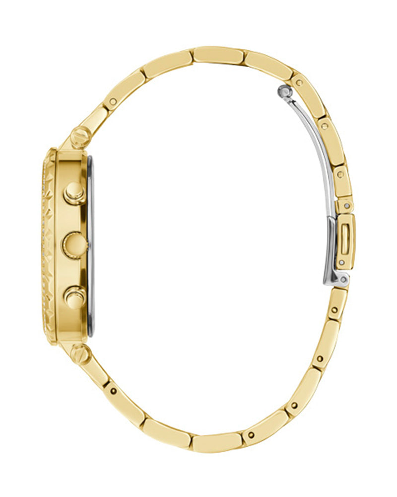 Guess Solstice Diamonds Gold Dial Gold Steel Strap Watch for Women - GW0403L2 Buy Now By Guess