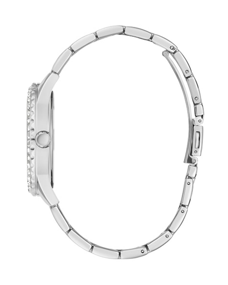 Guess Glitter Burst Diamonds Blue Dial Silver Steel Strap Watch for Women - GW0405L1 Buy Now By Guess