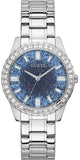 Guess Glitter Burst Diamonds Blue Dial Silver Steel Strap Watch for Women - GW0405L1 Buy Now By Guess
